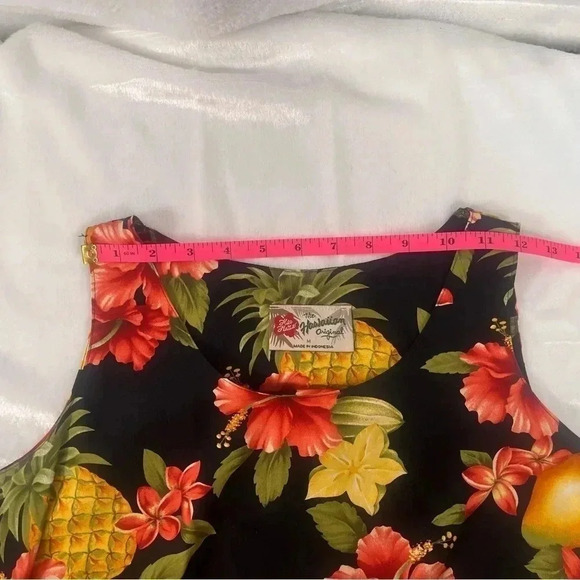 Hilo Hattie The Hawaiian Original Floral Fruit Pineapple Sleeveless Dress Medium - Picture 7 of 8